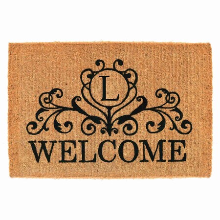 Calloway Mills Monogram Door Mat, Black, Natural, 36 in W x 72 in L 102563672L